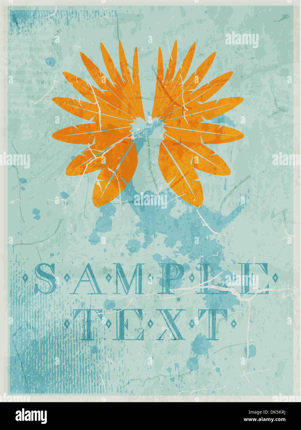 Abstract pattern for design. Retro Poster with wings Stock Vector Image ...
