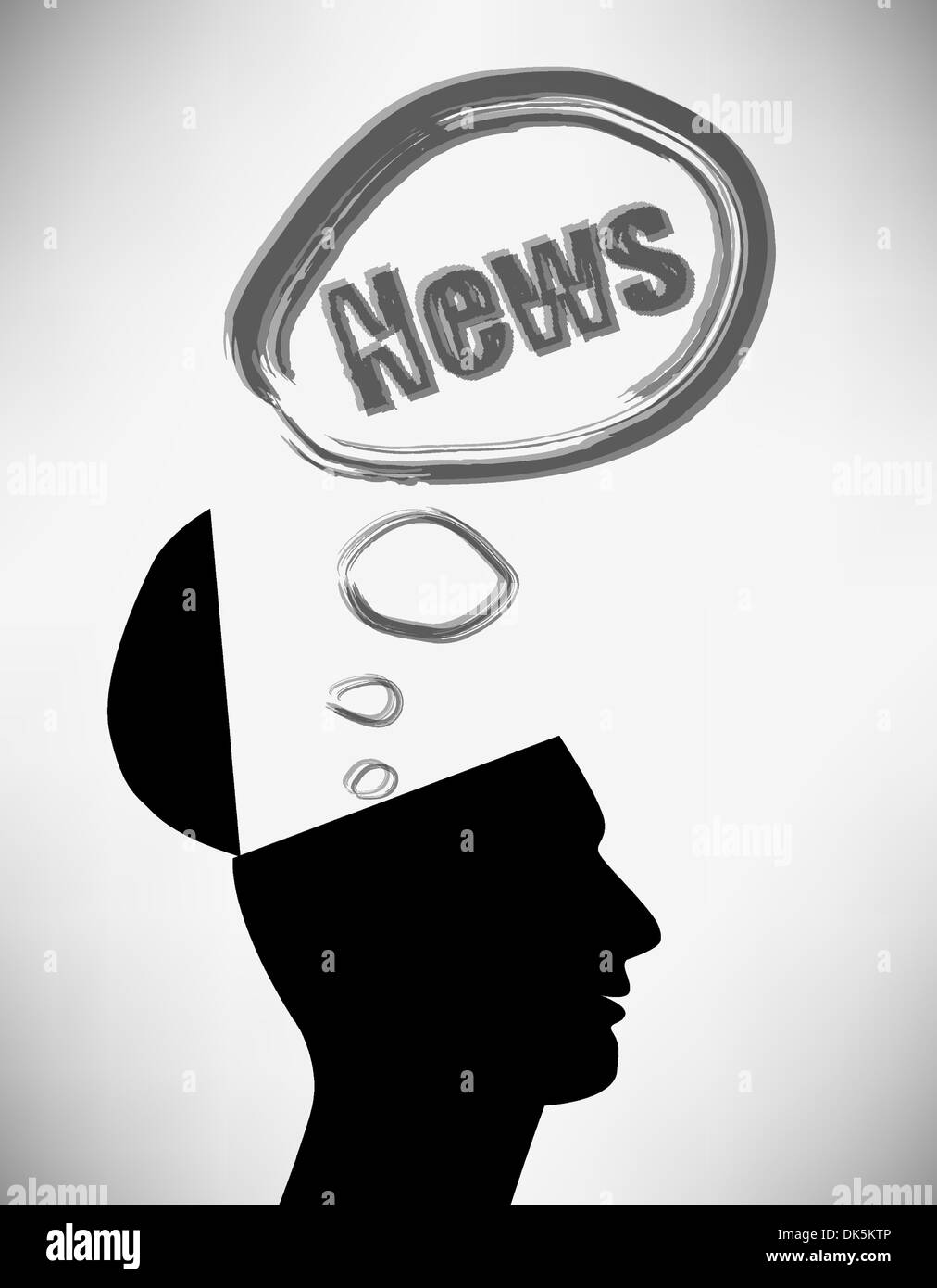 Conceptual Illustration of a open minded man. Man creator of the news Stock Vector