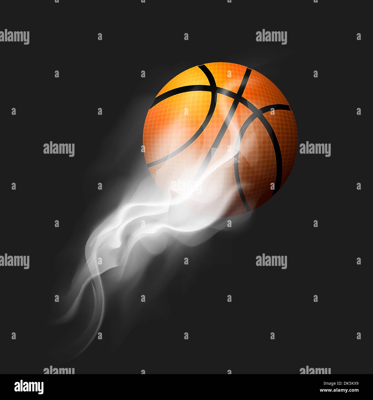 Basketball Fire Ball Stock Vector