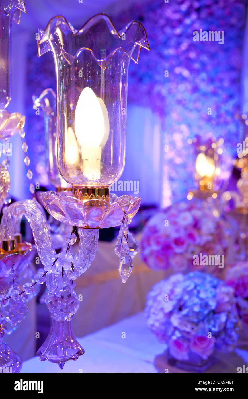 Wedding crystal lamp decoration Stock Photo Alamy