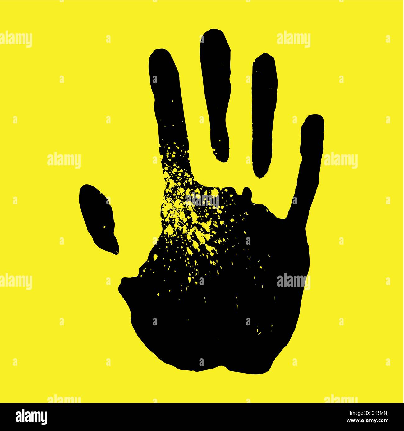 Handprint on a yellow background Stock Vector Image & Art Alamy