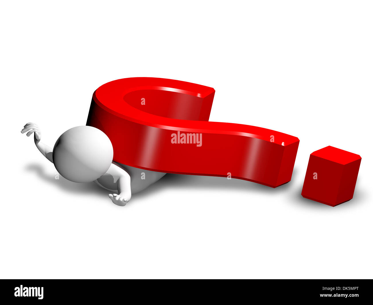 3d illustration of a man and a question mark Stock Photo - Alamy