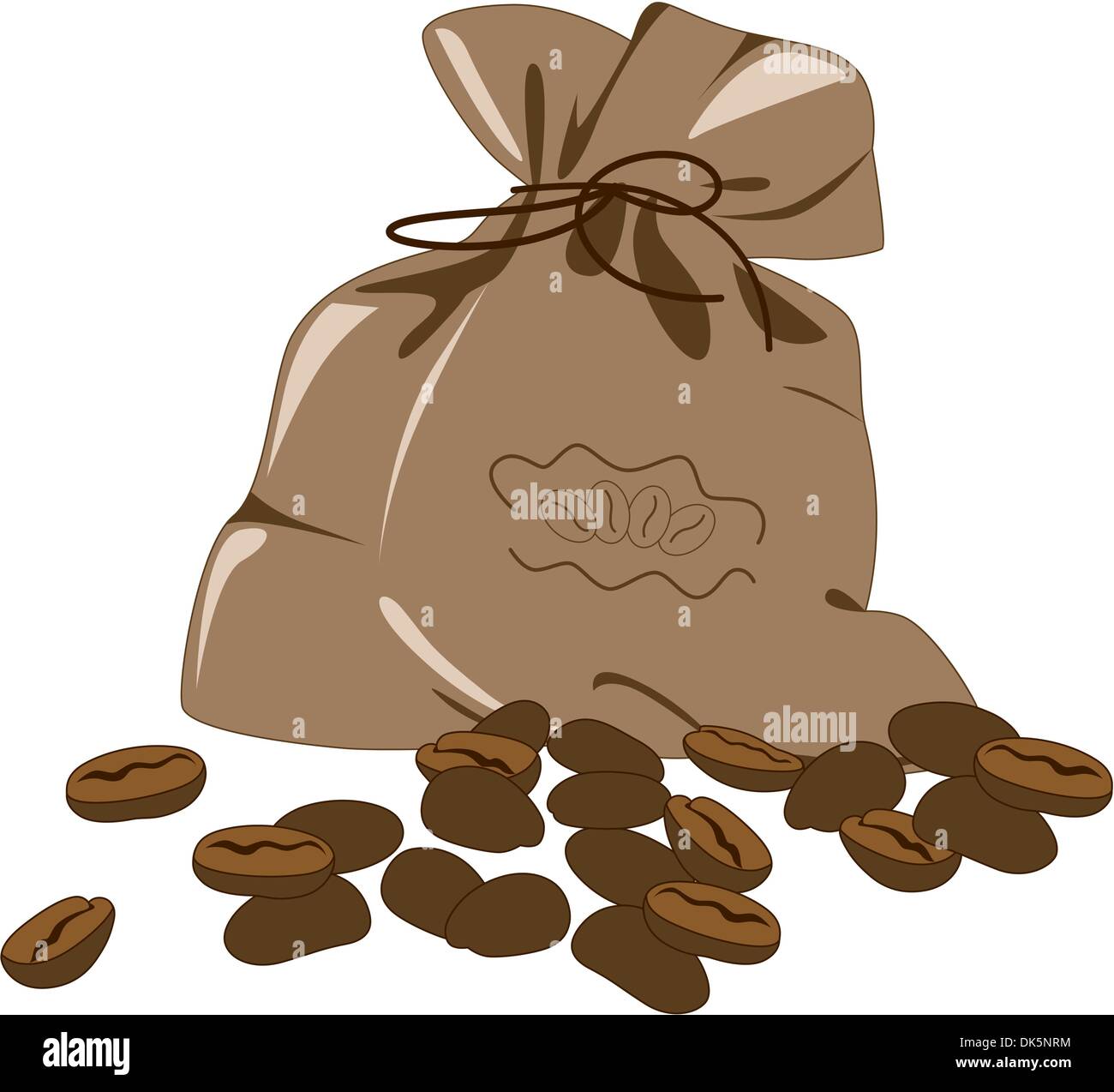 coffee beans and bag on a white background Stock Vector Image & Art - Alamy