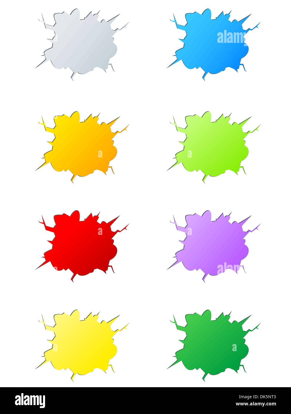 Set of  bright cracks on a white background Stock Vector