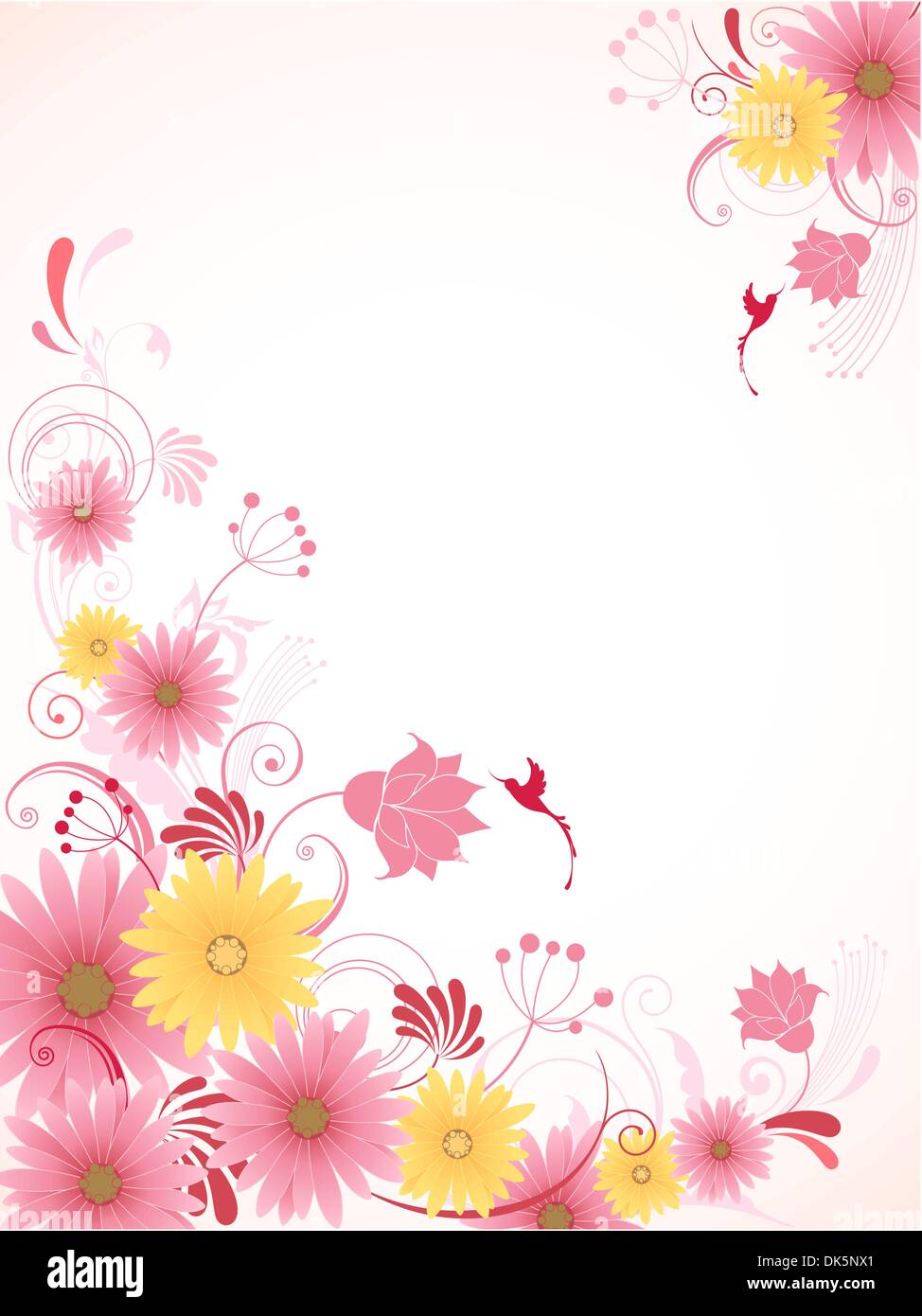 floral background with pink flowers Stock Vector Image & Art - Alamy