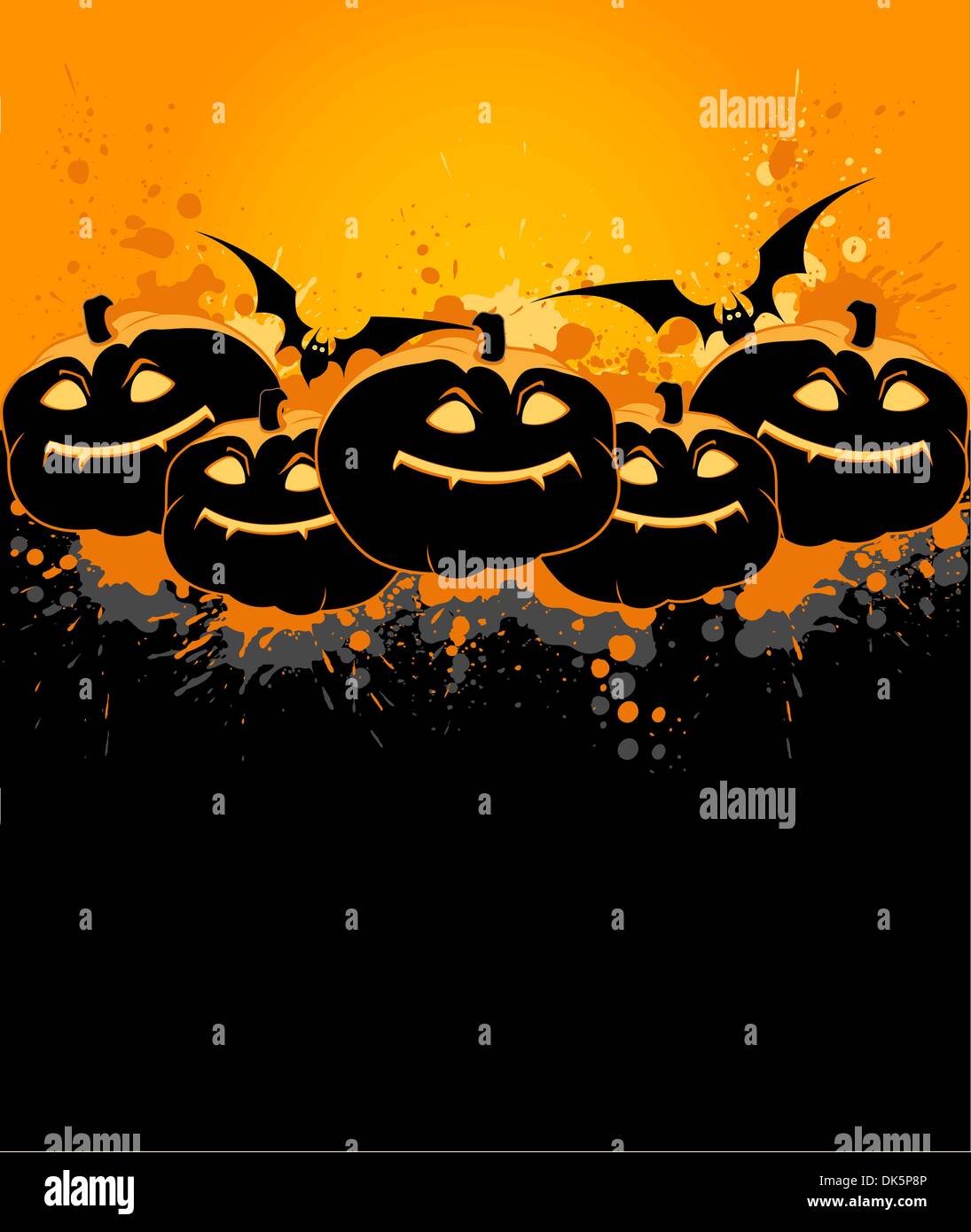 Halloween background with pumpkin and bat Stock Vector Image & Art - Alamy