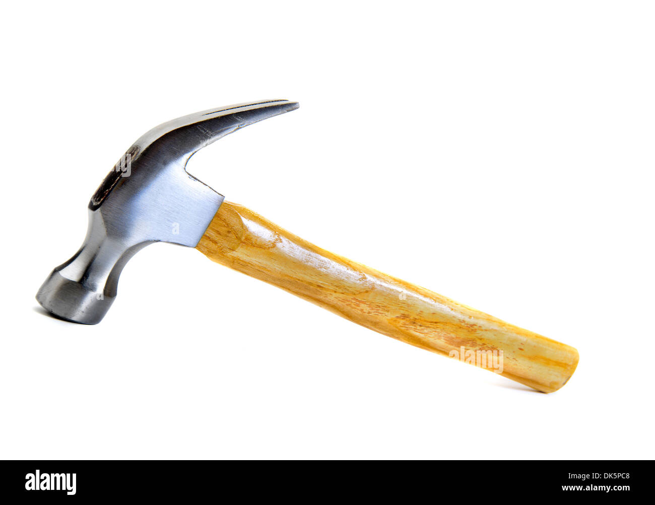 Oriented claw hammer isolated over white Stock Photo