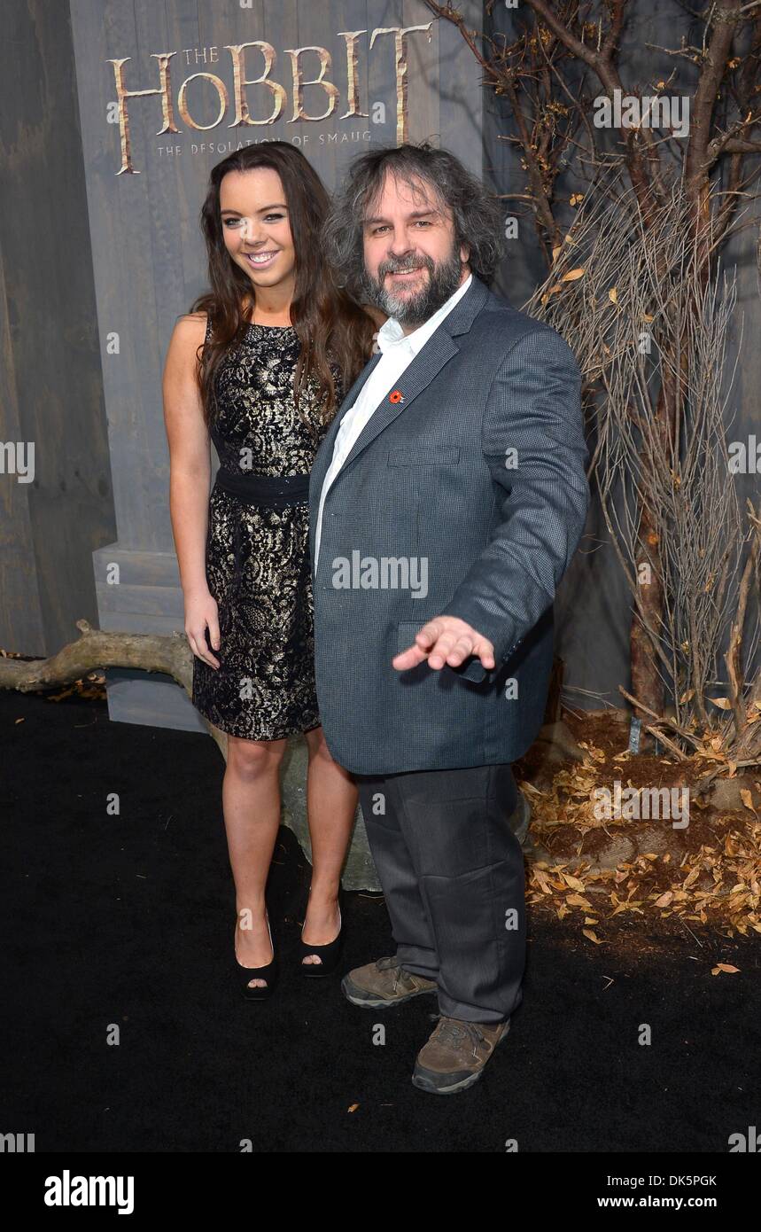 Los Angeles, USA. 2nd December 2013. Peter Jackson and Katie Jackson arrives at premiere for The Hobbit, Desolation of Smaug, Los Angeles, America - 2 Dec 2013 Credit:  Sydney Alford/Alamy Live News Stock Photo