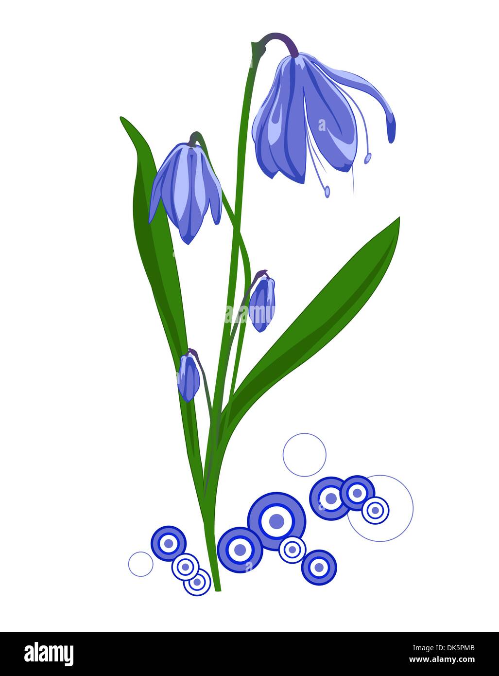 blue spring flower isolated on white background Stock Vector Image ...