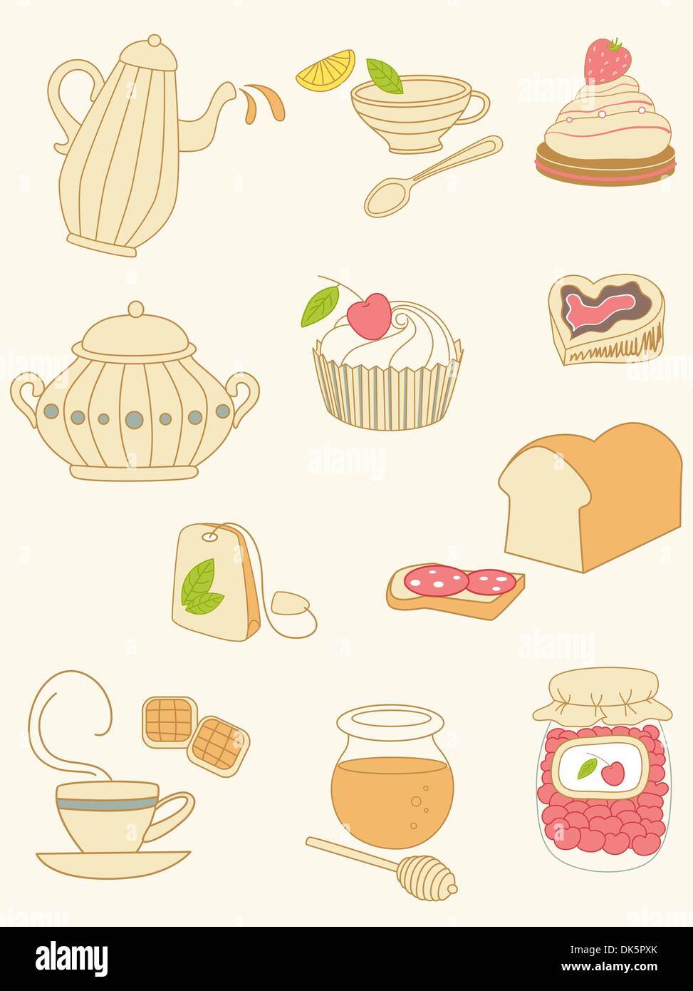 set of coffee and tea doodles Stock Vector Image & Art - Alamy