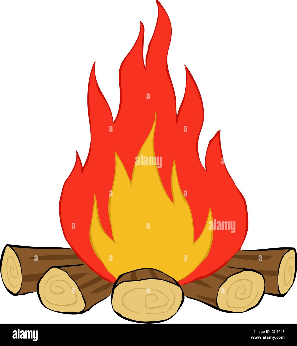 Bonfire on a white background, vector illustration Stock Vector