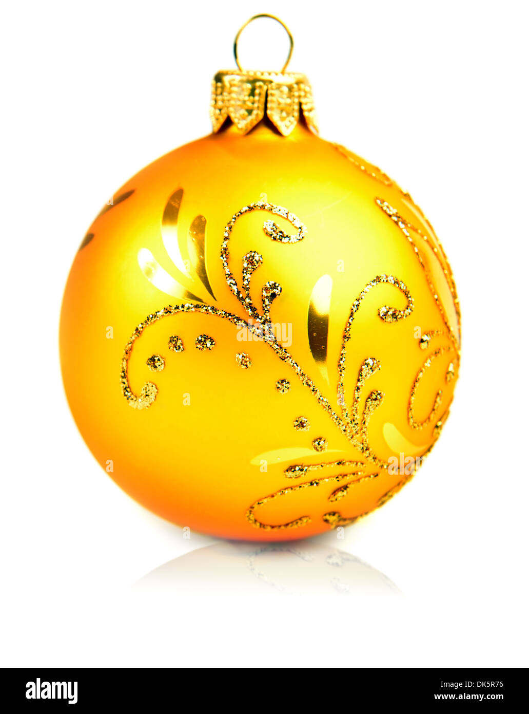 Glitter christmas ball isolated on white background Stock Photo