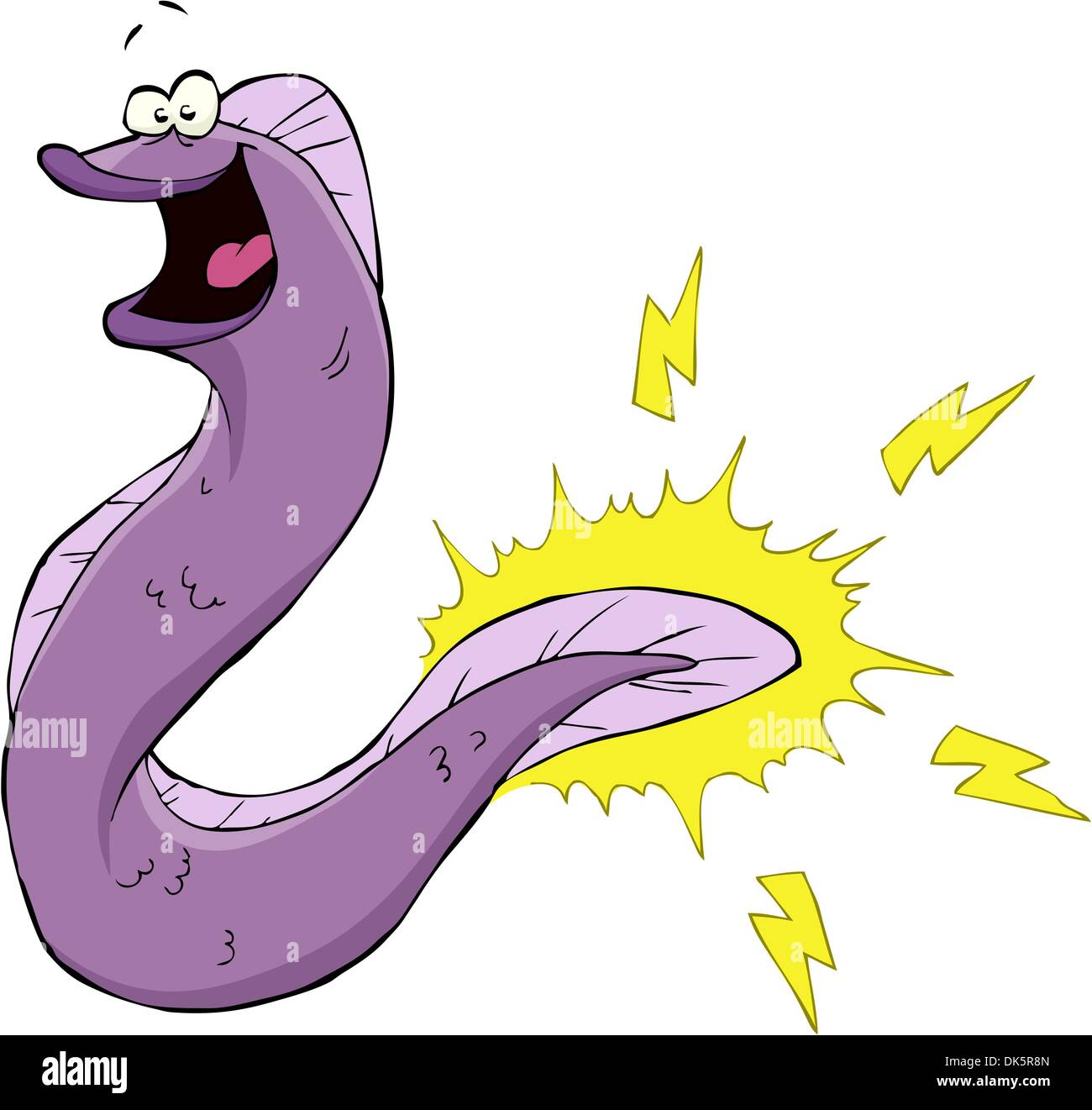 Electric eel on a white background, vector illustration Stock Vector