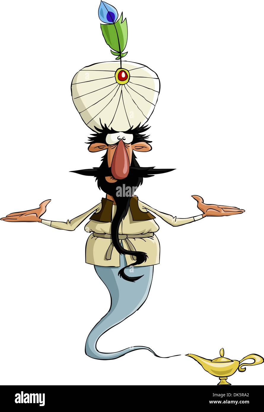 Genie on a white background, vector illustration Stock Vector