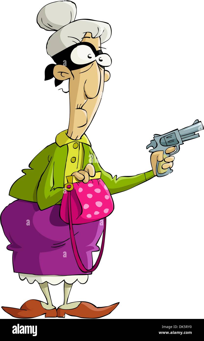 An old woman with a gun, vector Stock Vector Image & Art Alamy