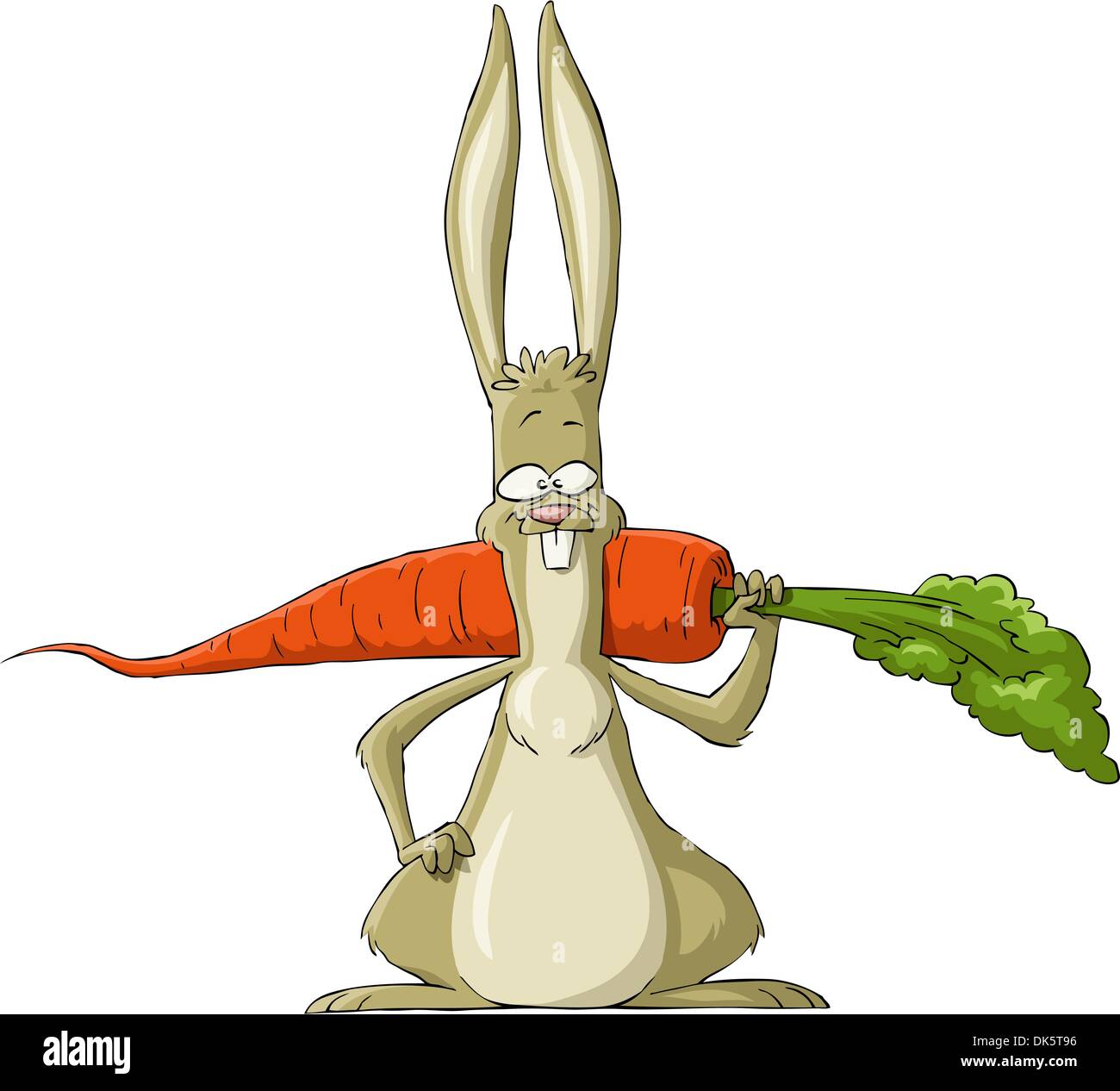 Rabbit on a white background, vector illustration Stock Vector