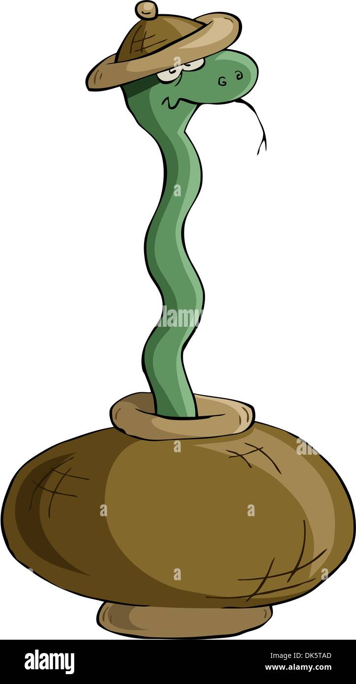 The snake in the basket, vector illustration Stock Vector Image & Art
