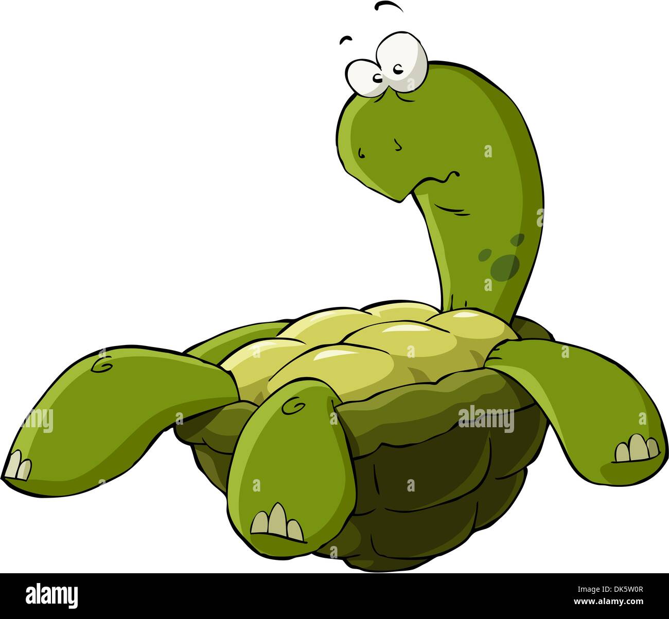 Cartoon turtle on the back vector illustration Stock Vector