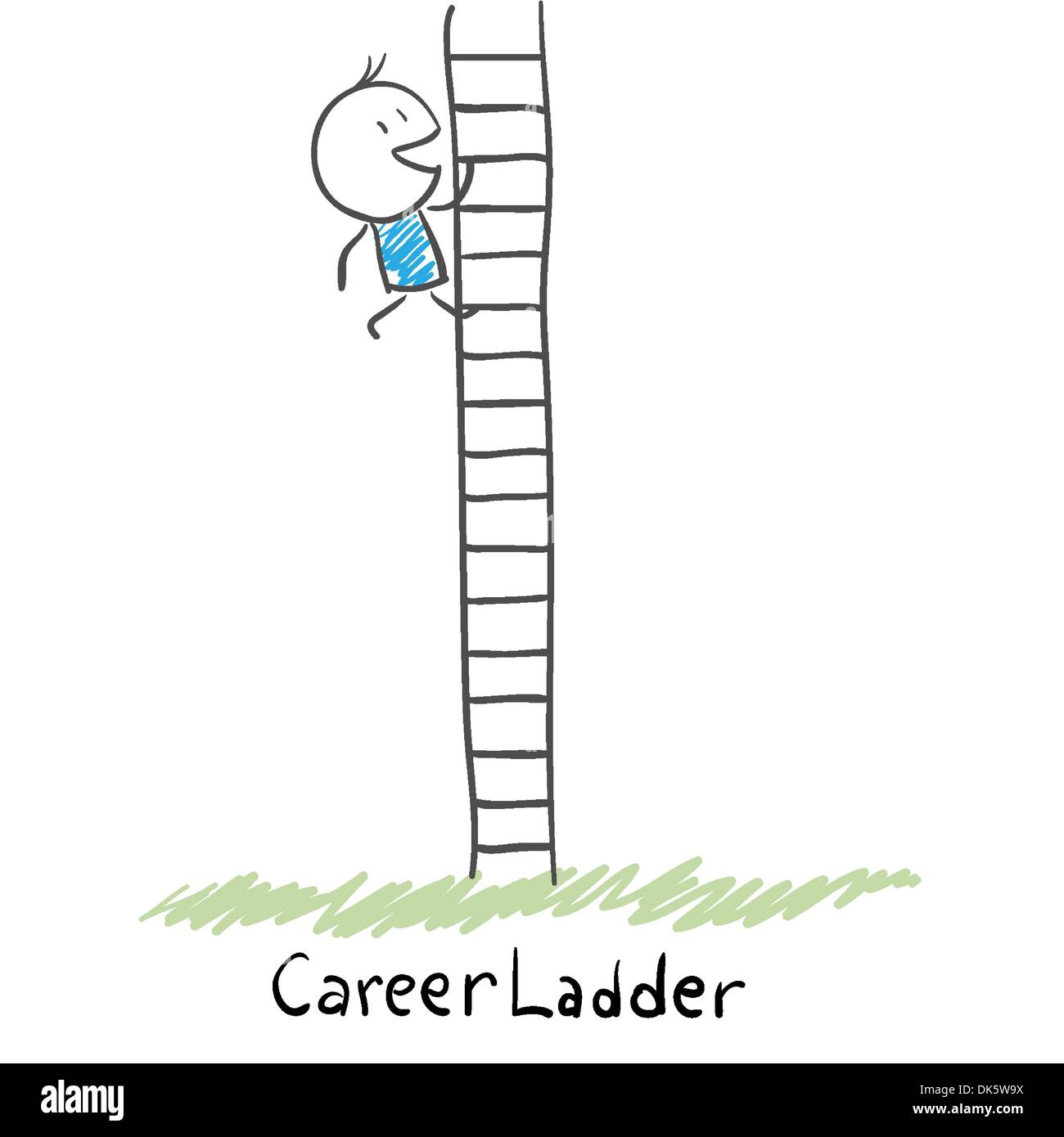 Man climbing the career ladder. Illustration. Stock Vector