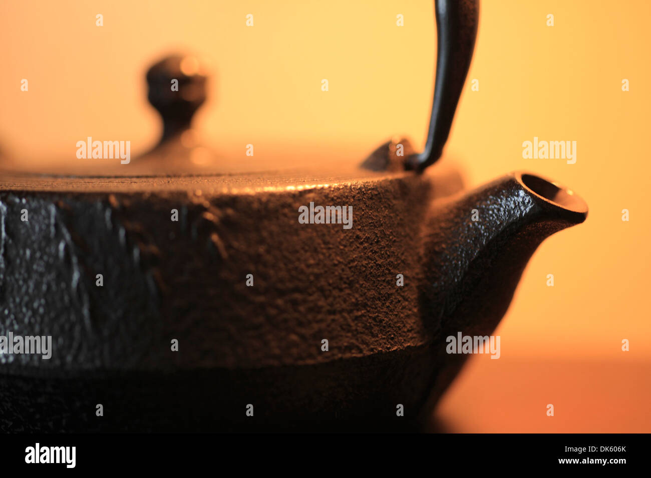Japanese iron teapot Stock Photo