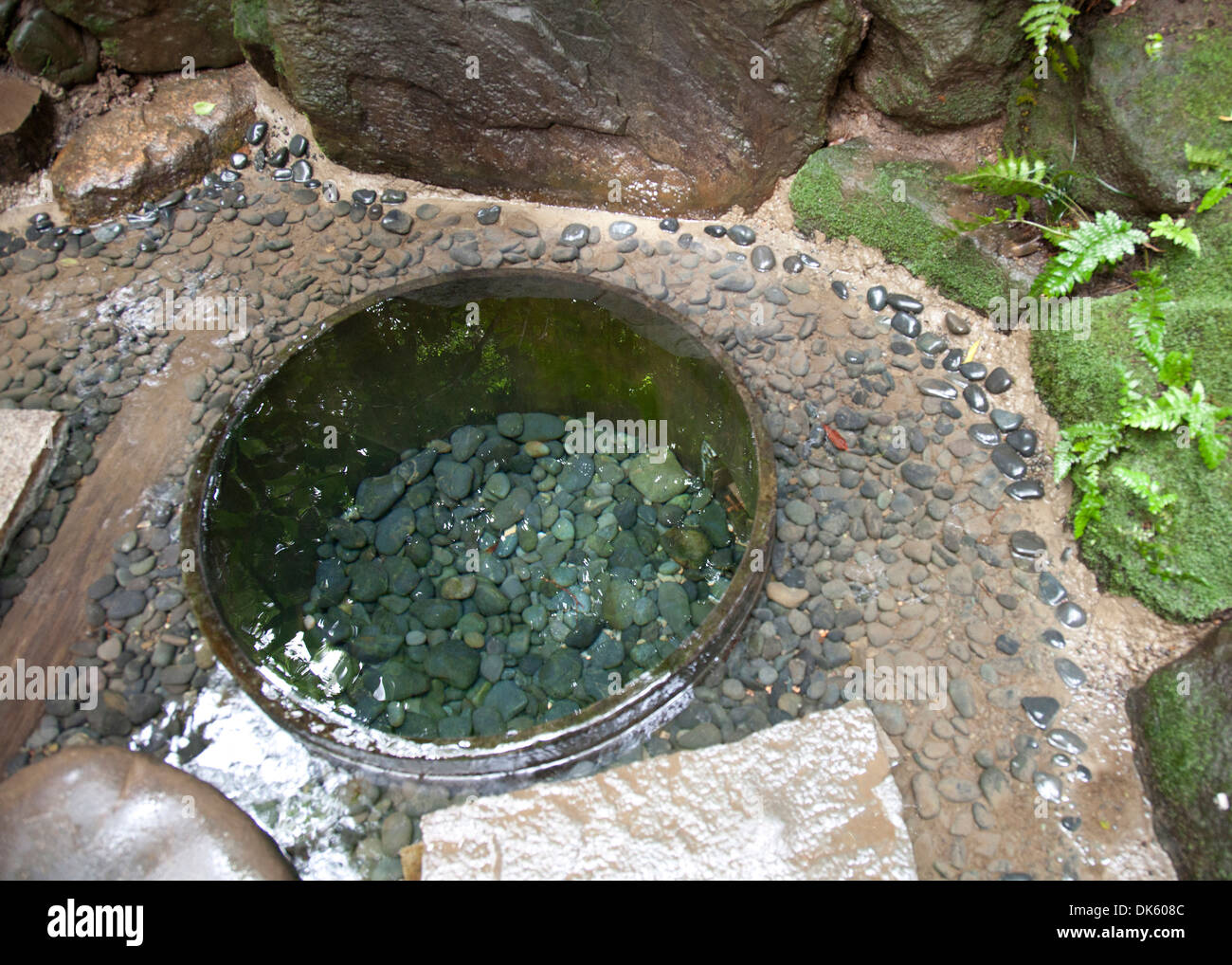 Water well in Japanese shrine Stock Photo Alamy