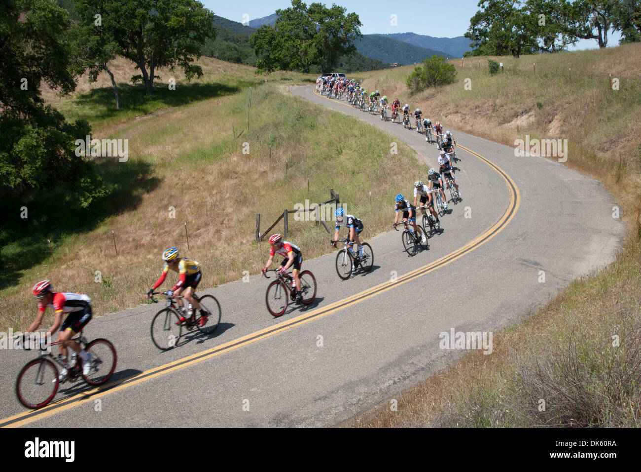 May 19, 2011 - San Luis Obispo, California, U.S. - The Yellow Jersey group decends into San Luis Obispo County during stage five of the Amgen Tour of California..(Credit Image: © Wil Matthews/ZUMAPRESS.com) Stock Photo