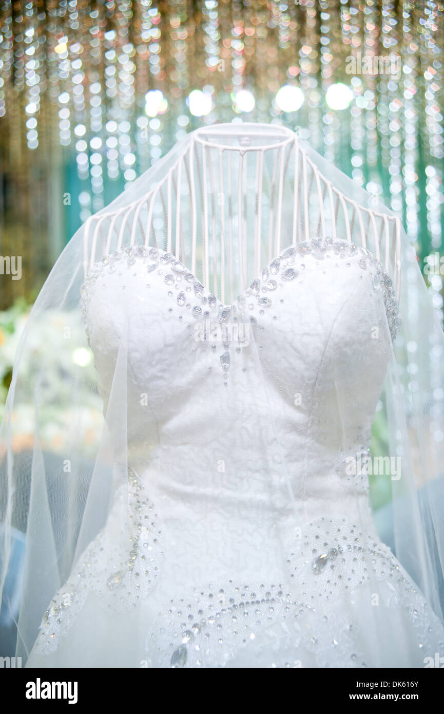 White wedding dress Stock Photo