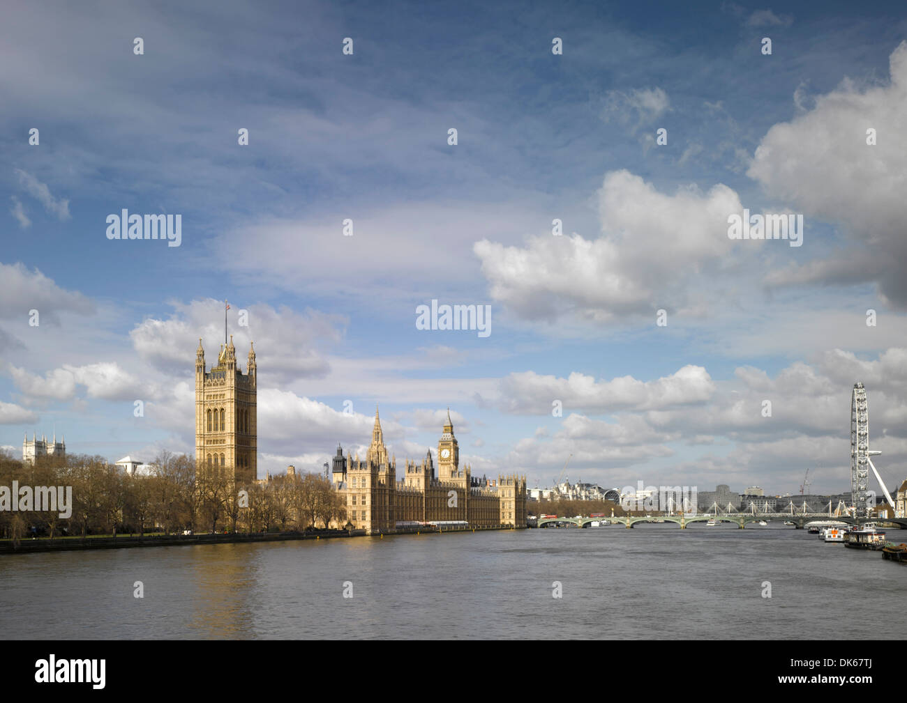 Westminster Abbey, London, United Kingdom. Architect: Several, 1745. View from Lambeth Bridge. Stock Photo