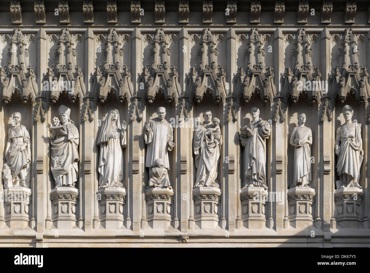 Westminster Abbey, London, United Kingdom. Architect: Several, 1745. Twentieth Century Christian Martyrs. Stock Photo
