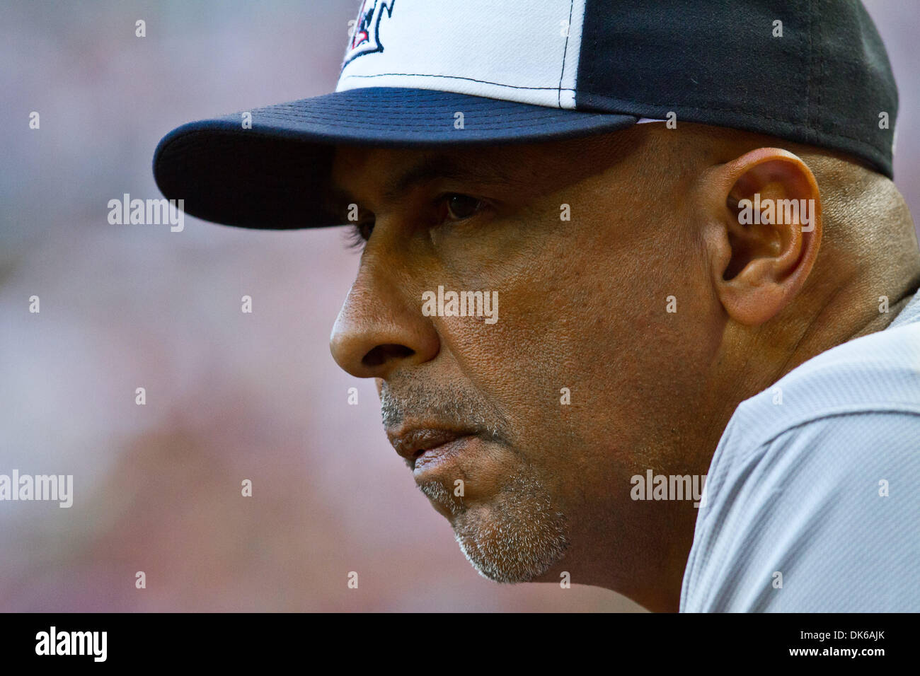 Florida Marlins Edwin Rodriguez in a game against the Los Angeles Dodgers  at Sun Life Stadium in Miami, Fl. May 27,2011.( AP Photo/Tom DiPace Stock  Photo - Alamy