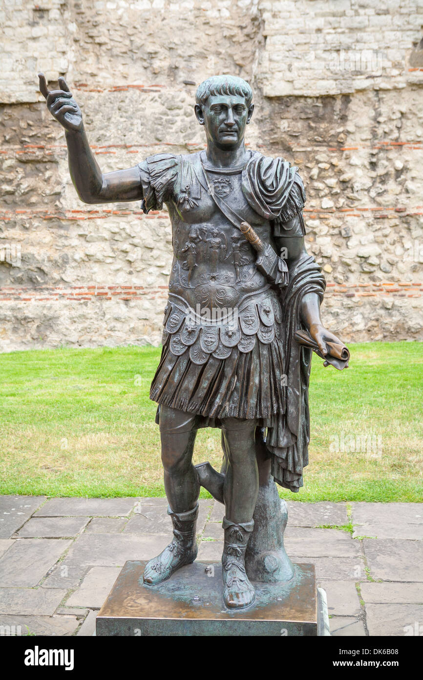Statue of Trajan. London, UK Stock Photo