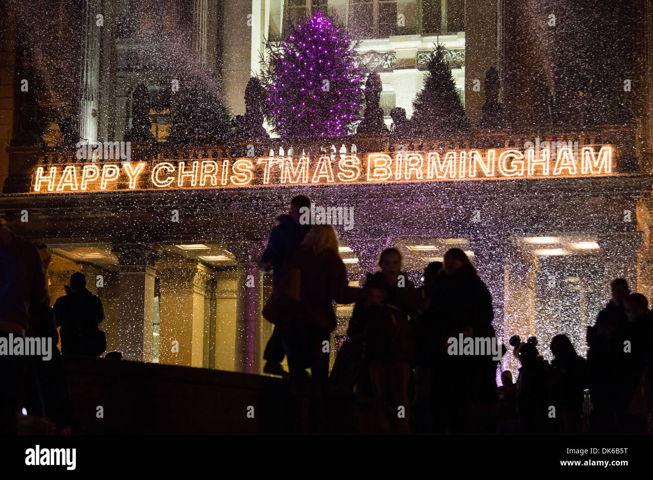 Birmingham Christmas Parade. The "Happy Christmas Birmingham" Sign on