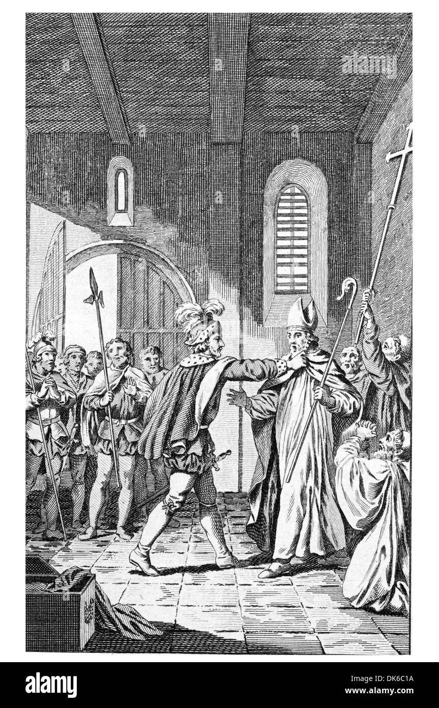 William the Conqueror Seizing his Brother Odo Bishop of Bayeux Earl of Kent Stock Photo