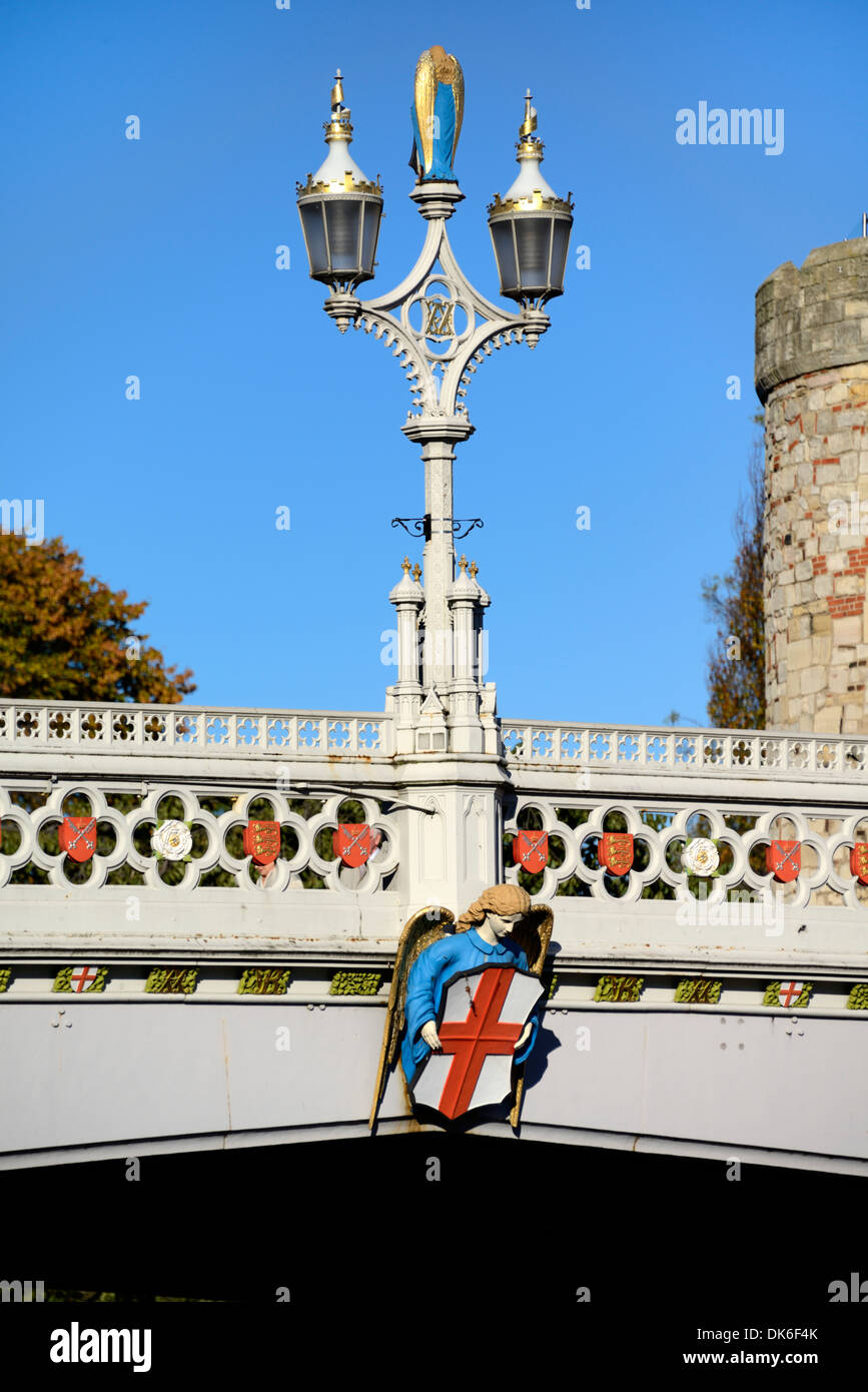 Ornate lamp post on Lendal Bridge, York, Yorkshire, England, United Kingdom, UK, Europe Stock Photo