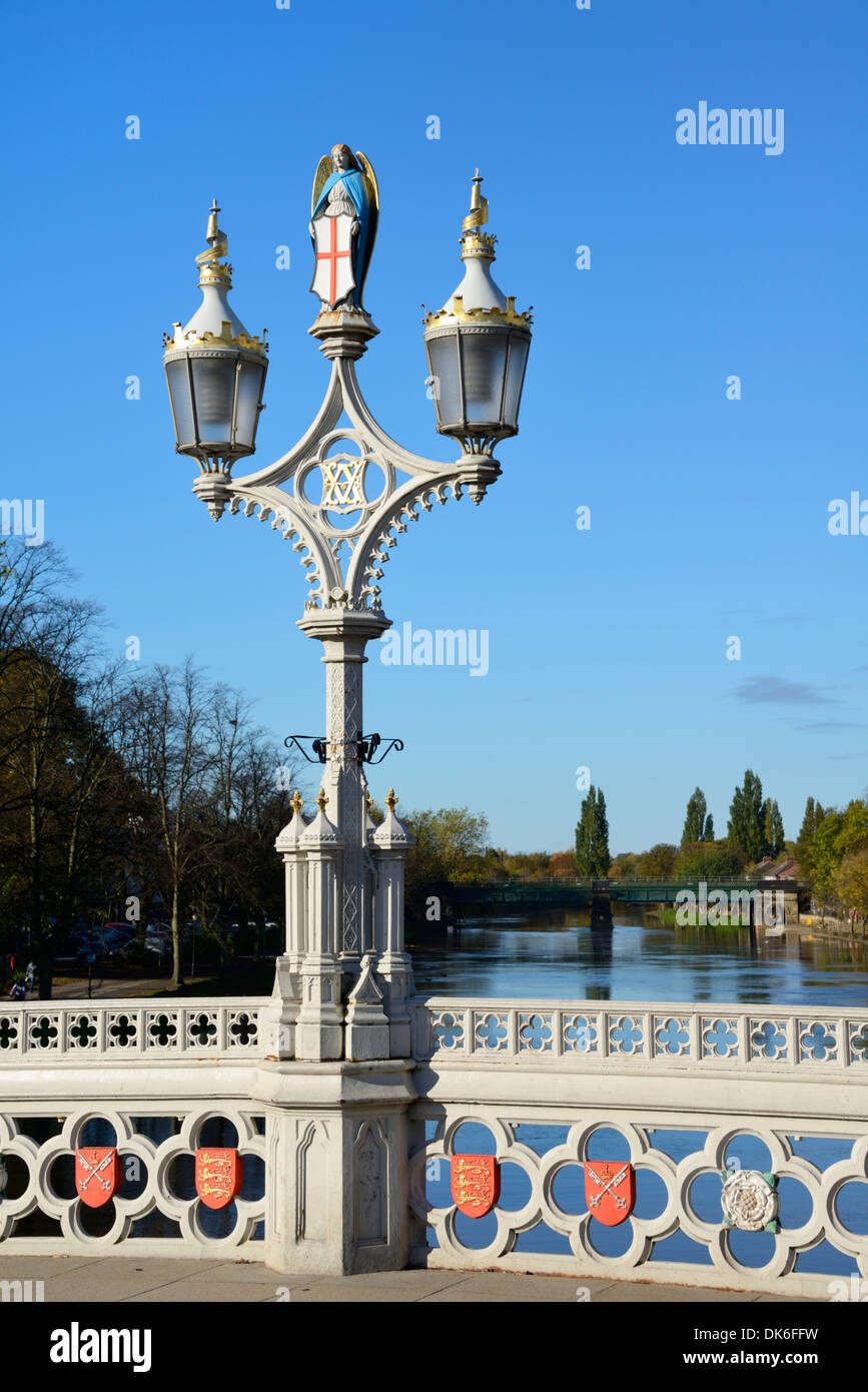 Lamp post on Lendal Bridge, York, Yorkshire, England, United Kingdom, UK, Europe Stock Photo