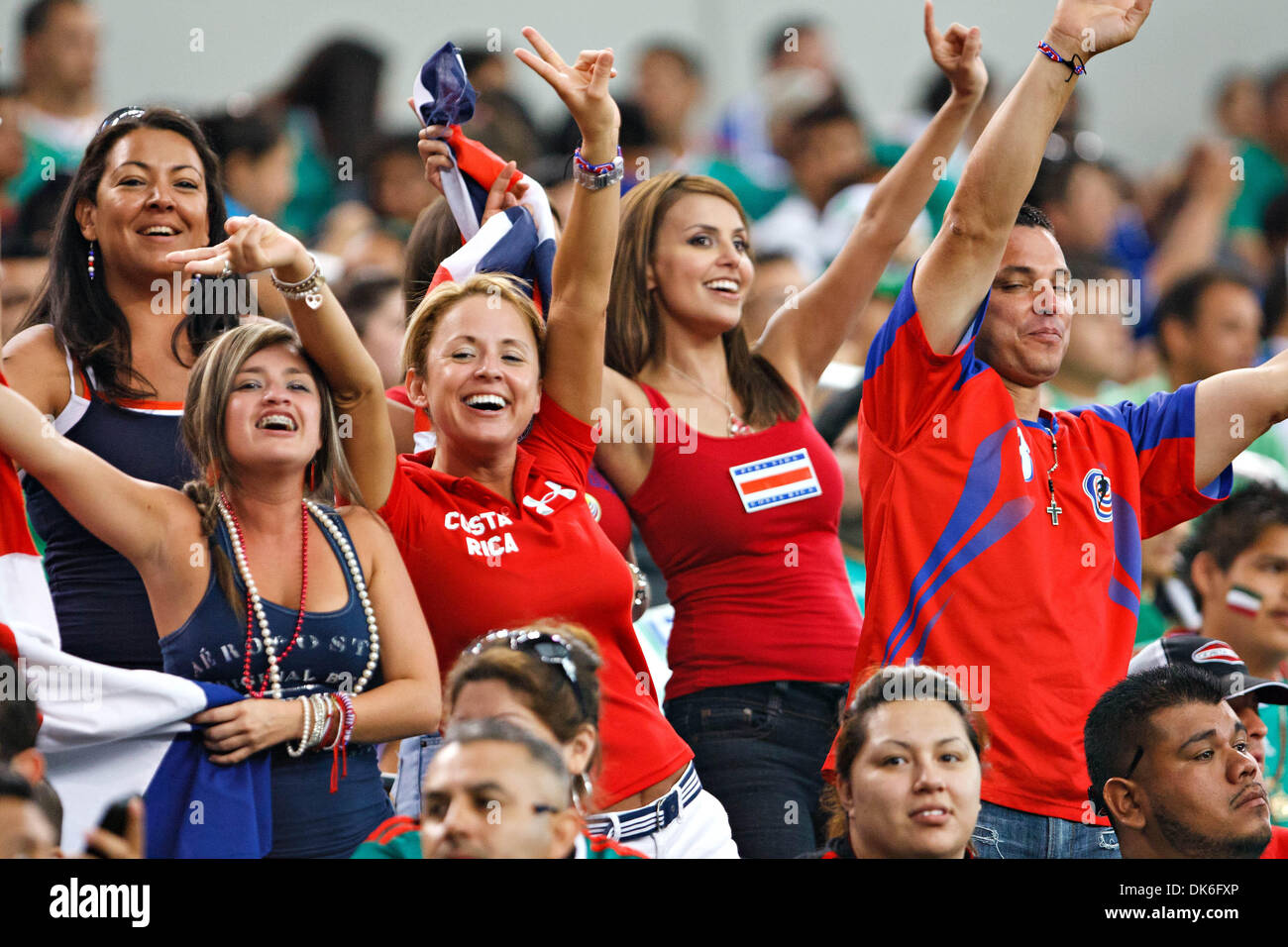 June 5, 2011 - Arlington, Texas, US - Fans cheer on their team during the first round of the 2011 CONCACAF Gold Cup at Cowboys Stadium.  Costa Rica defeats Cuba 5-0. (Credit Image: © Andrew Dieb/Southcreek Global/ZUMAPRESS.com) Stock Photo