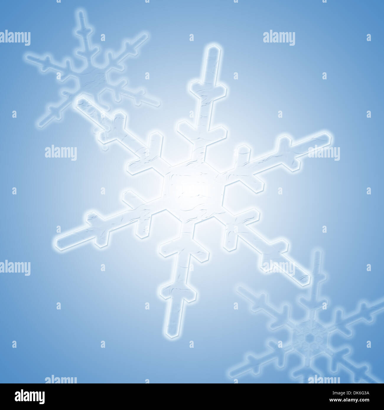 Illustration of a computer generated artificial snowflake Stock Photo