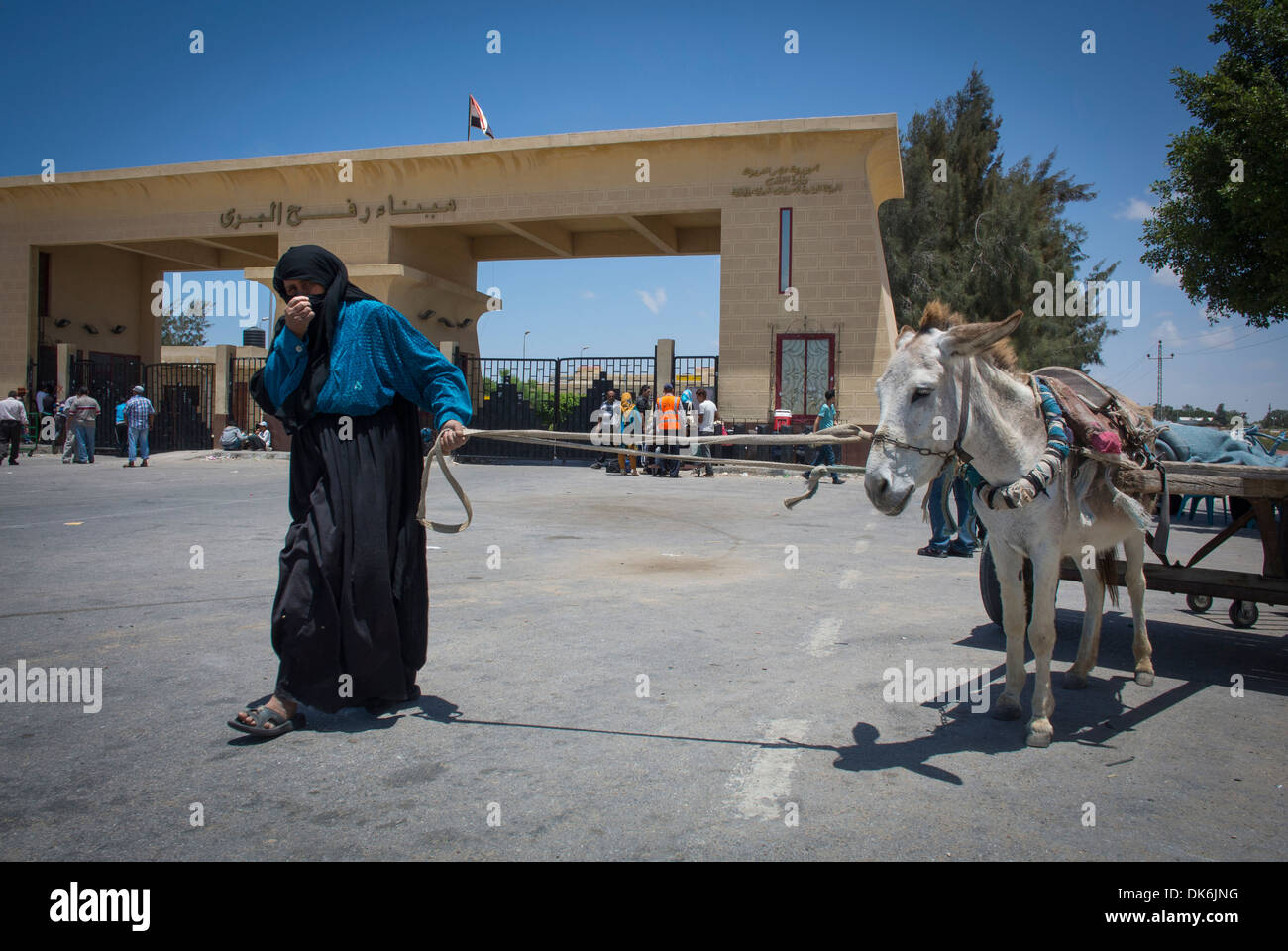 Rafah border crossing from Egypt into the Gaza Strip, Palestinian Territories. Stock Photo