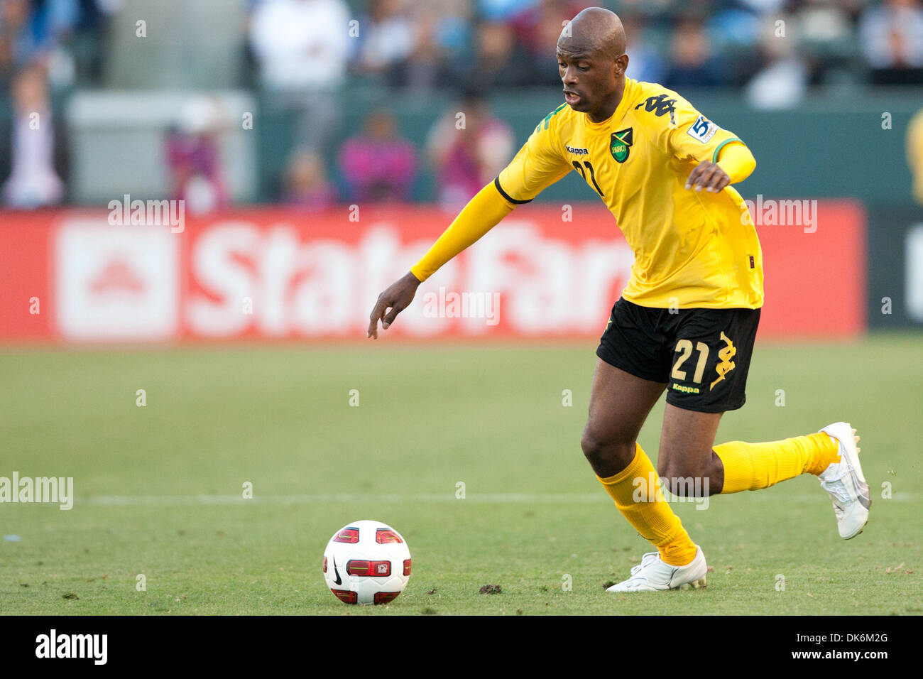 June 6, 2011 Carson, California, U.S Jamaica forward Luton Shelton 21 in action during the