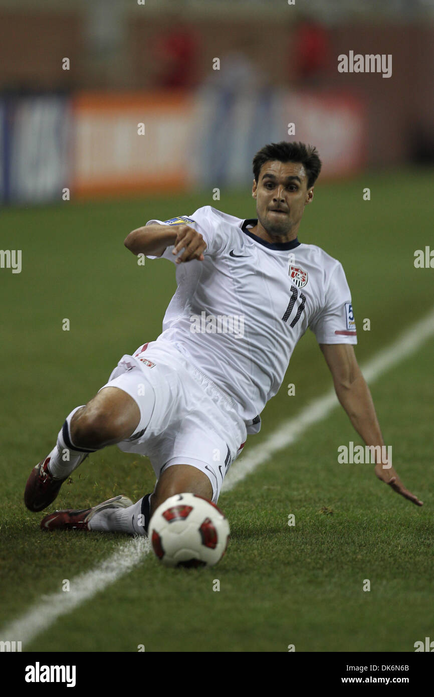 June 7, 2011 - Detroit, Michigan, U.S - USA forward Chris Wondolowski (11) keeps the ball inbounds against Canada during the CONCACAF Gold Cup match at Ford Field. USA defeated Canada 2-0. (Credit Image: © Rey Del Rio/Southcreek Global/ZUMAPRESS.com) Stock Photo