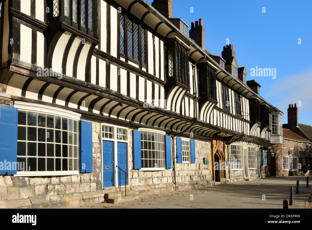 Medieval half-timbered buildings of St William's College, College Street, York, Yorkshire, England, United Kingdom, Europe Stock Photo