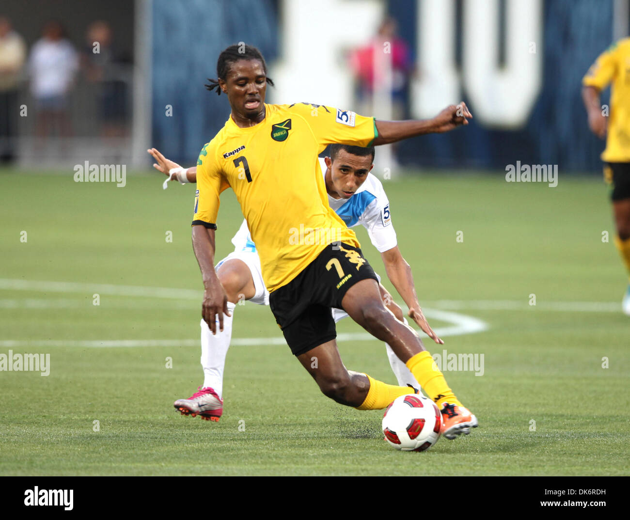 June 10, 2011 - Miami, Florida, U.S - Jamaica midfielder Jason Morrison #7 in action during the 2011 CONCACAF Gold Cup game between Jamaica and Guatemala at FIU Stadium in Miami, Florida. (Credit Image: © Luis Blanco/Southcreek Global/ZUMApress.com) Stock Photo