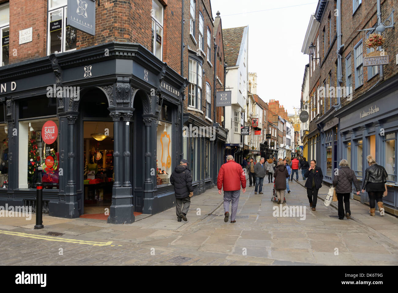 Shoppers in Stonegate, York, Yorkshire, England, United Kingdom, UK, Europe Stock Photo