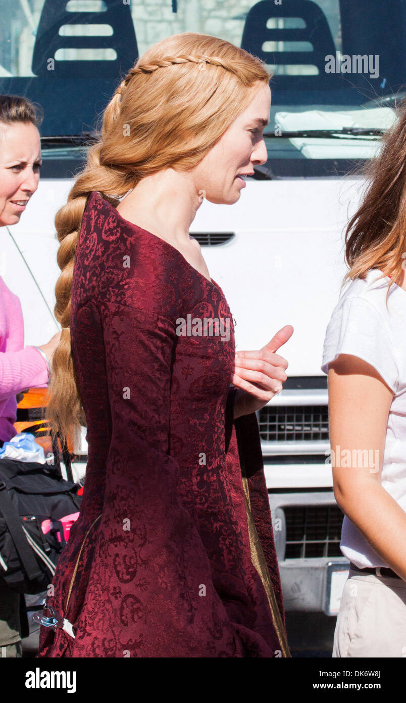 Lena Headey filming Season 3 of "Game of Thrones" Dubrovnik Croatia