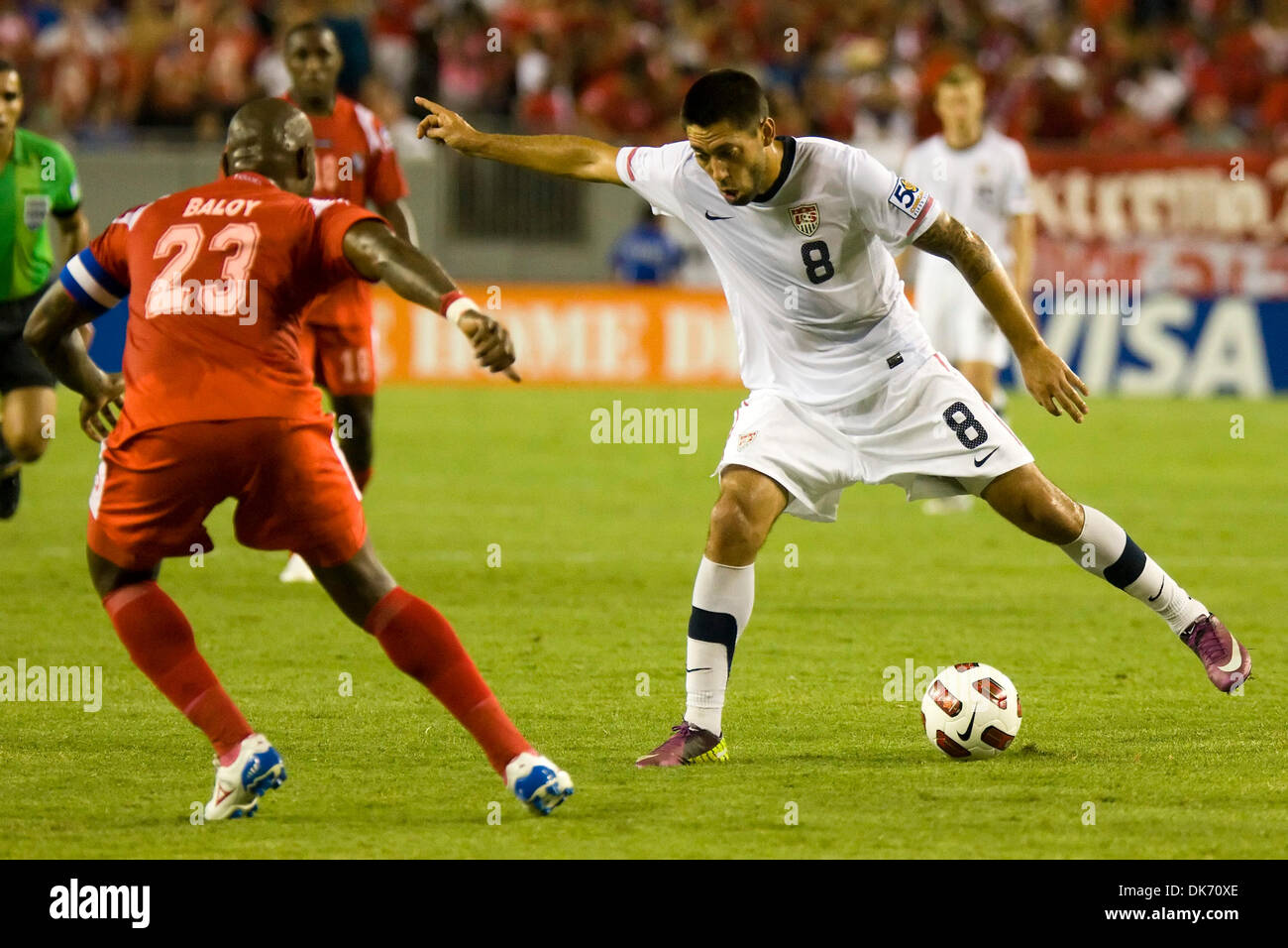 June 11, 2011 - Tampa, Florida, USA - United States midfielder Clint Dempsey (8) tries to work around Panama defender Felipe Baloy (23)..Panama defeats United States 2-1 in Gold Cup CONCACAF Soccer (Credit Image: © Anthony Smith/Southcreek Global/ZUMAPRESS.com) Stock Photo