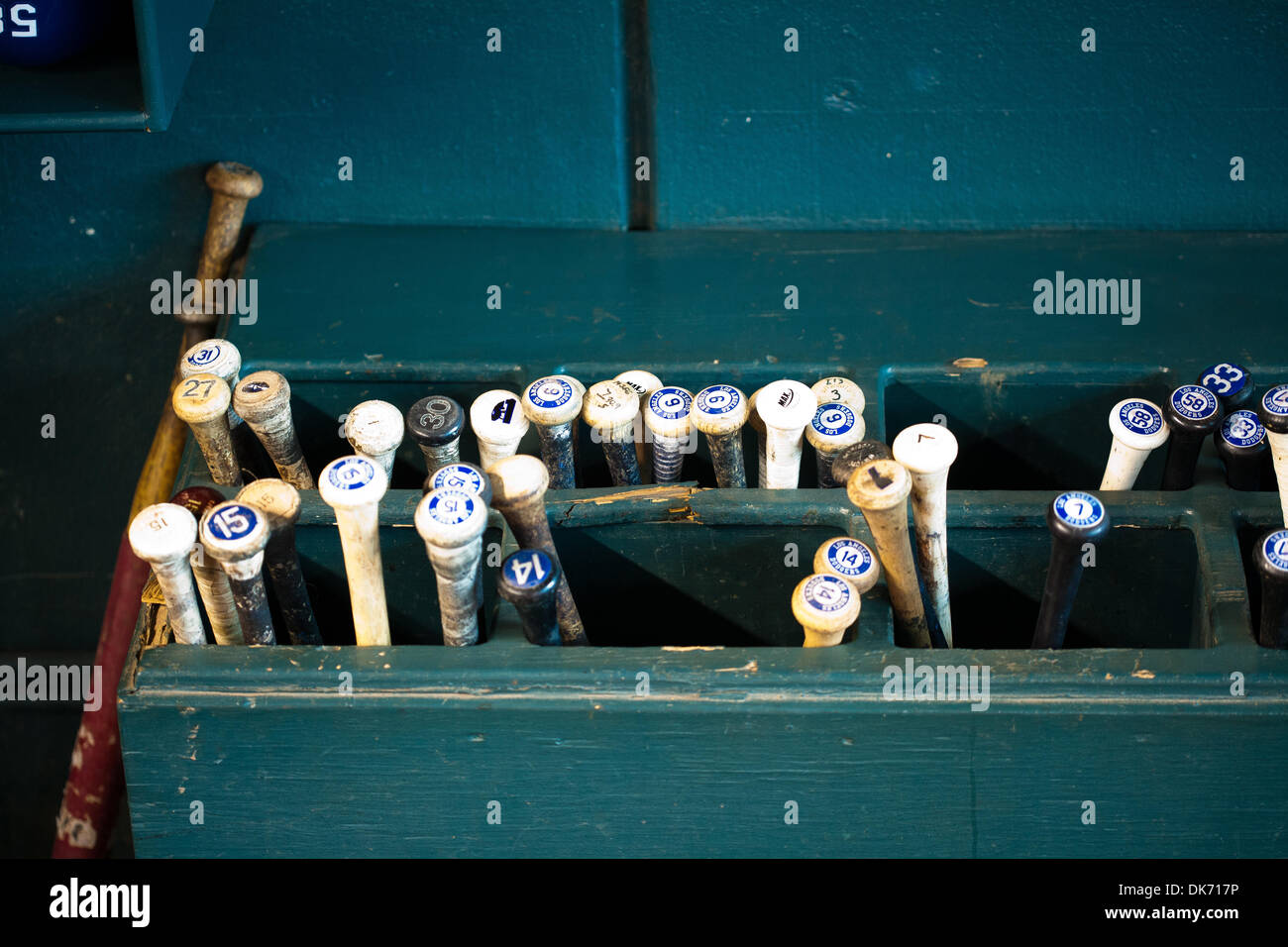May 24, 2011 - Houston, Texas, U.S - Los Angeles bat in the dugout. (Credit Image: © Juan DeLeon/Southcreek Global/ZUMAPRESS.com) Stock Photo