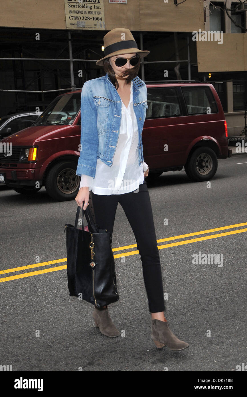 Miranda Kerr leaving her apartment to walk dog in Manhattan Featuring
