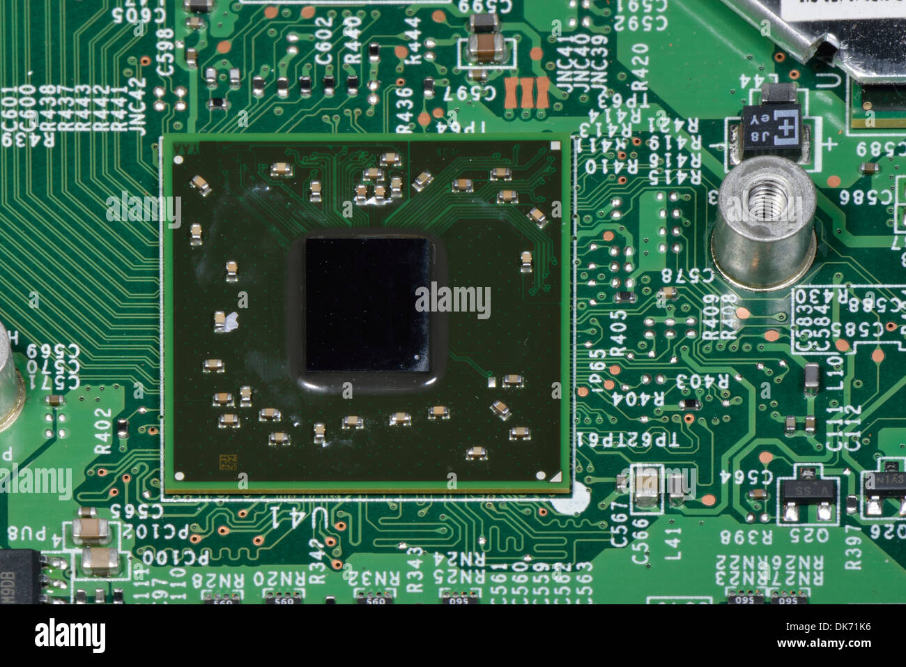 Electronic board of Notebook with various chipsets Stock Photo