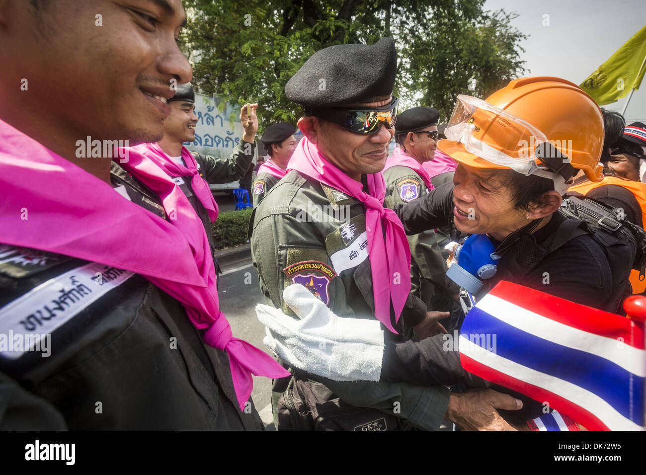 Bangkok, Thailand. 3rd Dec, 2013. Female Thai police officers line up ...