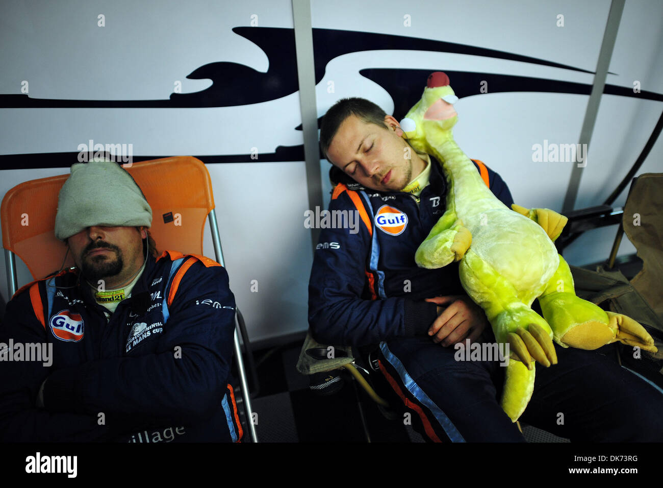 Sleep Racing June 12, 2011 - Le Mans, France - OAK Racing mechanics sleep in the ...